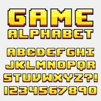 Retro Video Game Pixel Style Letter Set vector