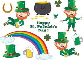 set van st. patrick's day-gerelateerde pictogrammen. vector. vector