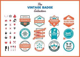 Set vintage rood blauw zakelijke badges vector