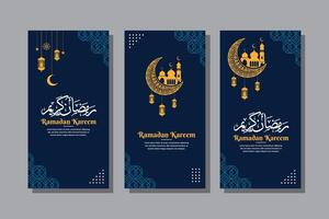 ramadan kareem postsjabloon voor sociale media vector