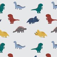 Hand getekend dinosaur patroon achtergrond vector