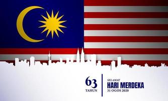 Maleisië Onafhankelijkheidsdag achtergrond. vector