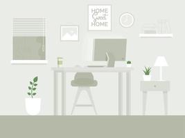 ontwerp van moderne kantoor aan huis ontwerper werkplek vector