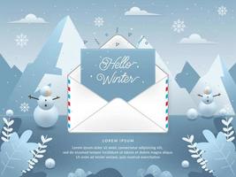 hallo winter brief envelop illustratie vector