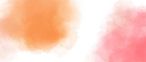 met de hand geschilderde oranje en roze kleur met abstracte achtergrond van de waterverftextuur vector