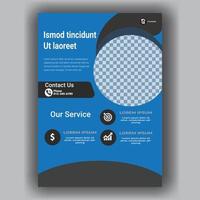 zakelijke brochure flyer ontwerp lay-outsjabloon in a4-formaat, met onscherpe achtergrond vector