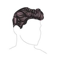 vectorillustratie van een silhouetten hoofd jongen, kunst hair vector