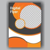 zakelijke brochure flyer ontwerp lay-outsjabloon in a4-formaat, met onscherpe achtergrond vector