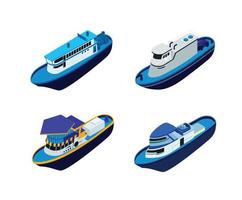 vissersboot isometrische stijl illustratie vector