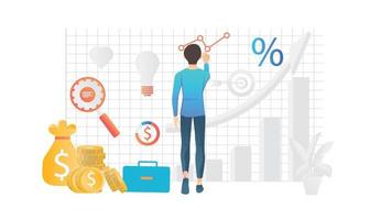 isometrische stijl zakelijke analyse illustratie vector