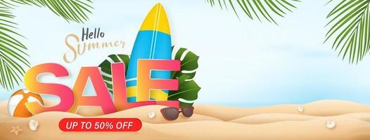 zomer verkoop strand banner achtergrond vector