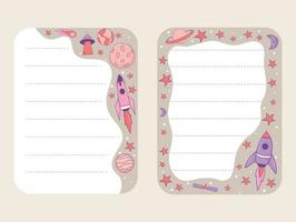 notebookontwerp met ruimtethema vector