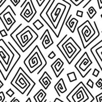 abstract patroon van geometrische vormen zwart op een witte achtergrond. een geometrische golf van cirkels achtergrond. vector abstracte naadloze patroon met een handgetekende ronde spiraalvorm gemaakt met een borstel.