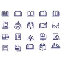 boek lijn iconen vector design