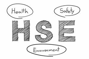hse-concept, acroniem voor gezondheidsveiligheid, vectorpictogramontwerp vector
