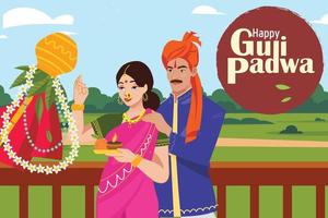 gelukkige gudi padwa vector