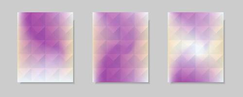 verzameling van abstracte paars witte kleurverloop vector dekking achtergronden. driehoekspatroonontwerp met kristalvormstijl. voor zakelijke brochureachtergronden, posters en grafische ontwerpen.