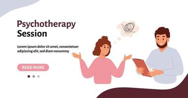 vectorbanner. psychotherapie sessie concept vector