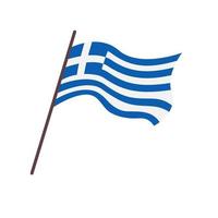 wapperende vlag van het land van griekenland. geïsoleerde Griekse vlag met kruis en blauwe strepen op een witte achtergrond. platte vectorillustratie vector