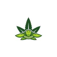 turquoise schildpad cannabis blad concept illustratie vector
