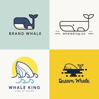 set van walvis logo concept sjabloon vector