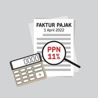 informasi kenaikan pajak ppn 11 persen, mulai tanggal 1 april 2022 di indonesia vector