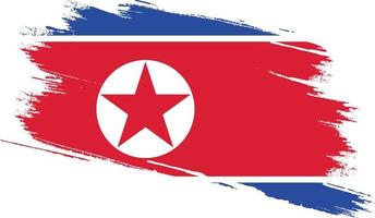 vlag van noord-korea met grungetextuur vector