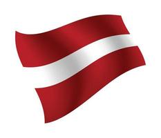 Letland vlag zwaaien geïsoleerde vectorillustratie vector