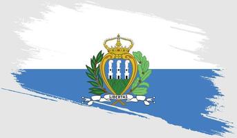 vlag van san marino met grunge-textuur vector