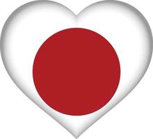 japanse vlag hart vector