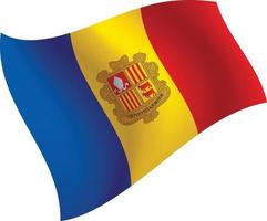 andorra vlag zwaaien geïsoleerde vectorillustratie vector