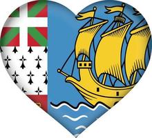 Saint Pierre en Miquelon vlag hart vector