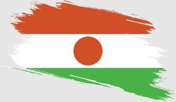 vlag van niger met grungetextuur vector