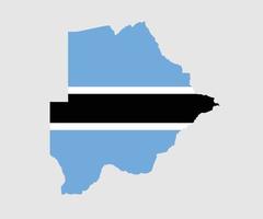 kaart en vlag van botswana vector