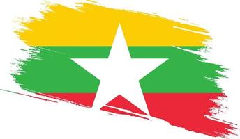 Myanmar vlag met grunge textuur vector