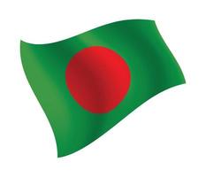 vlag van Bangladesh zwaaien geïsoleerde vectorillustratie vector