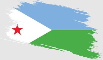 vlag van djibouti met grungetextuur vector