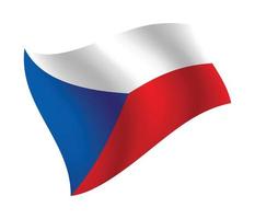 Tsjechische vlag zwaaien geïsoleerde vectorillustratie vector