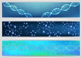 vectorillustratie van dna en molecuul banner concept vector