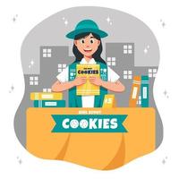 girl scout cookies activiteiten concept vector