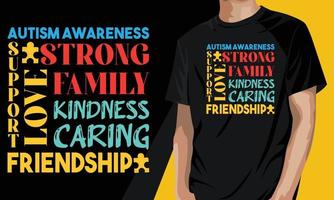 wereld autisme bewustzijnsdag grappig en motiverend t-shirt voor 2 april vector