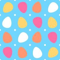 moderne cartoon naadloze patroon met paasei op blauwe kleurrijke achtergrond voor viering ontwerp. lente viering ontwerp. Pasen vectorillustratie. vector mooi naadloos patroon