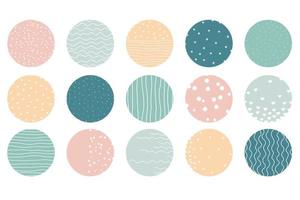 markeer cover set, abstracte eenvoudige boho geometrische iconen voor social media template. vector illustratie