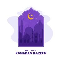 gelukkig ramadan kareem islamitische groet plat ontwerp vector