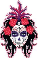 Mexicaanse suikerschedel, grunge vintage design t-shirts vector