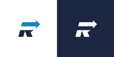 uniek en aantrekkelijk letter r eerste richting logo-ontwerp vector