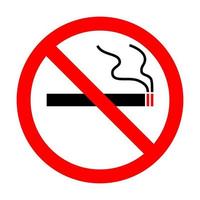stoppen met roken, niet roken verboden teken symbool logo zwarte sigaretten met twee bronnen brand verspreiding van rook vector