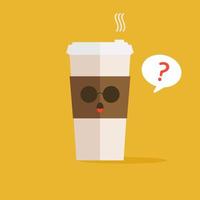 een kopje koffie icoon met koffiebonen logo, vector illustratie plat ontwerp.