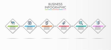 Zakelijke tijdlijn vierkante infographic sjabloon vector