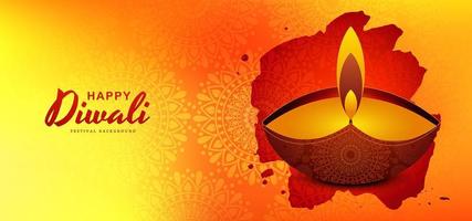 Stijlvolle diwali festival wenskaart ontwerp achtergrond vector